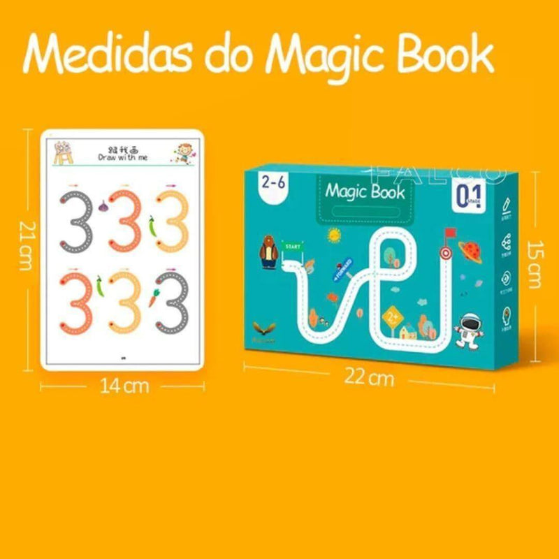 Magic Book - Caderno de Traço e Desenho Infantil + Brinde Extra 🎁